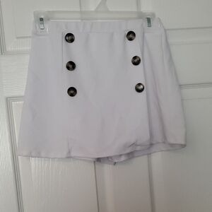White Buttoned Women's Skort